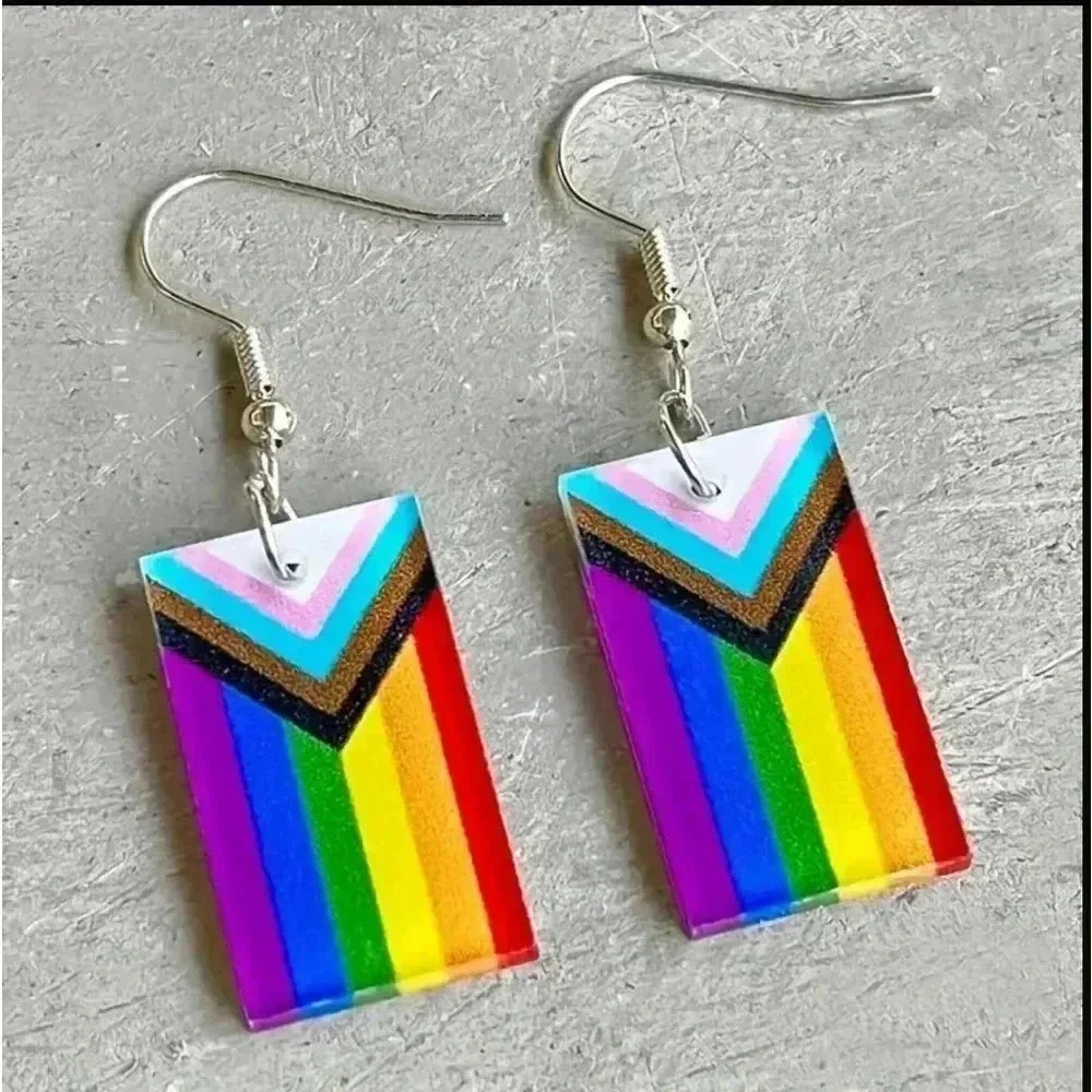 Progress Flag Pride Earrings LGBTQ